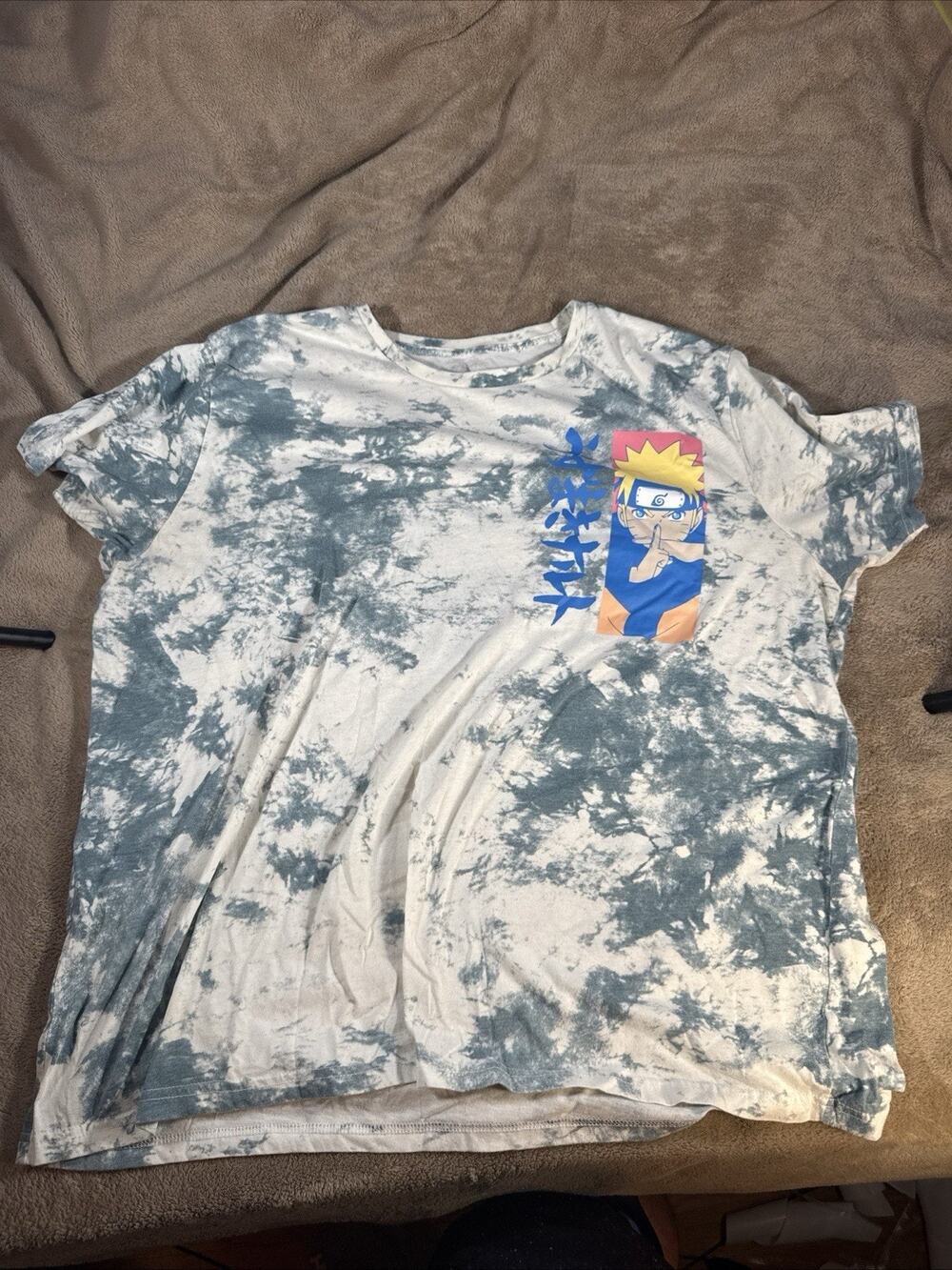 Naruto Shippuden Collection Men's Short Sleeve Tie Dye T-Shirt 2XL